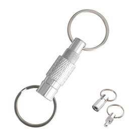 brileze Quick Release Keychain Titanium Detachable Dual Key Ring Pull Apart Key Ring Car Key Holder Clip Heavy Duty Pull Apart Keychain Accessory with 2 Stainless Steel Key Rings for Bag Purse Belt
