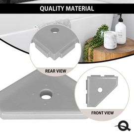 Questech 5" Shower Soap Dish Shelf for Inside Shower, Lugged for New Construction, Bath Organizer for Tiled Walls, Corner Soap Holder, Geo Lugged, Cool Gray Polished