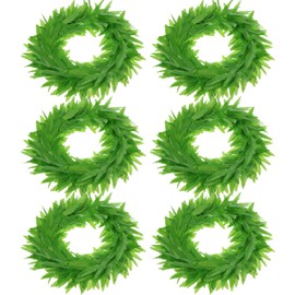 6 piezas de diadema de hojas de helecho tropical hawaiano tropical Leis diadema de tela de punto Toga Headwear Leaf Crown