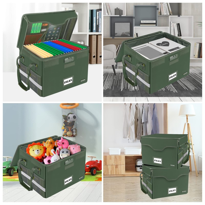 DocSafe Fireproof Document Box with Lock,File Storage Organizer with Mesh
