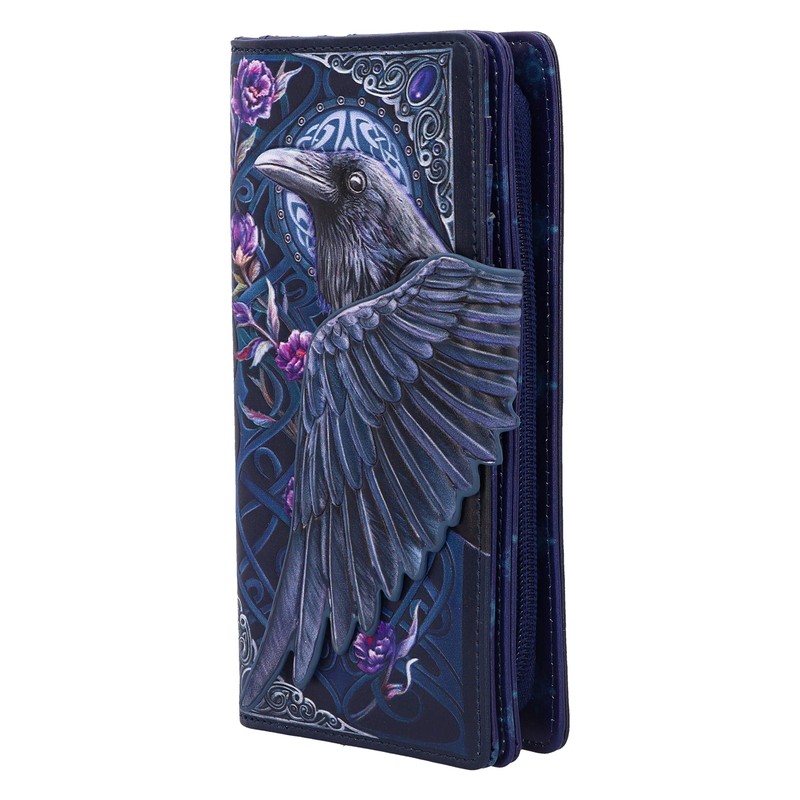 Nemesis Now Ravens Flight Black Wing Floral Embossed Purse Wallet,