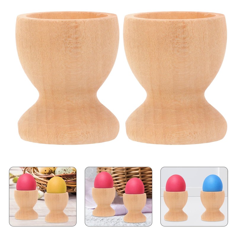 Toddmomy 24Pcs Wooden Egg Cups Easter Egg Cup Wood Egg