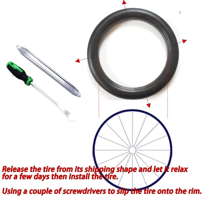 CATAZER 12 Inches Solid Tire for Kid Bike Folding Bicycle