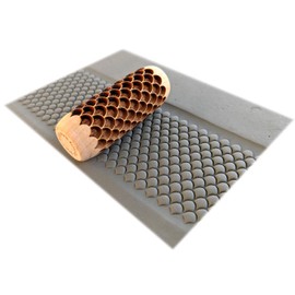 SOCWELL LLC Pattern Roller for Clay, Fish Scales, 2 inch(50mm) x 3/4" Diameter Size, Made in USA of fine Maple Wood (SD2219)