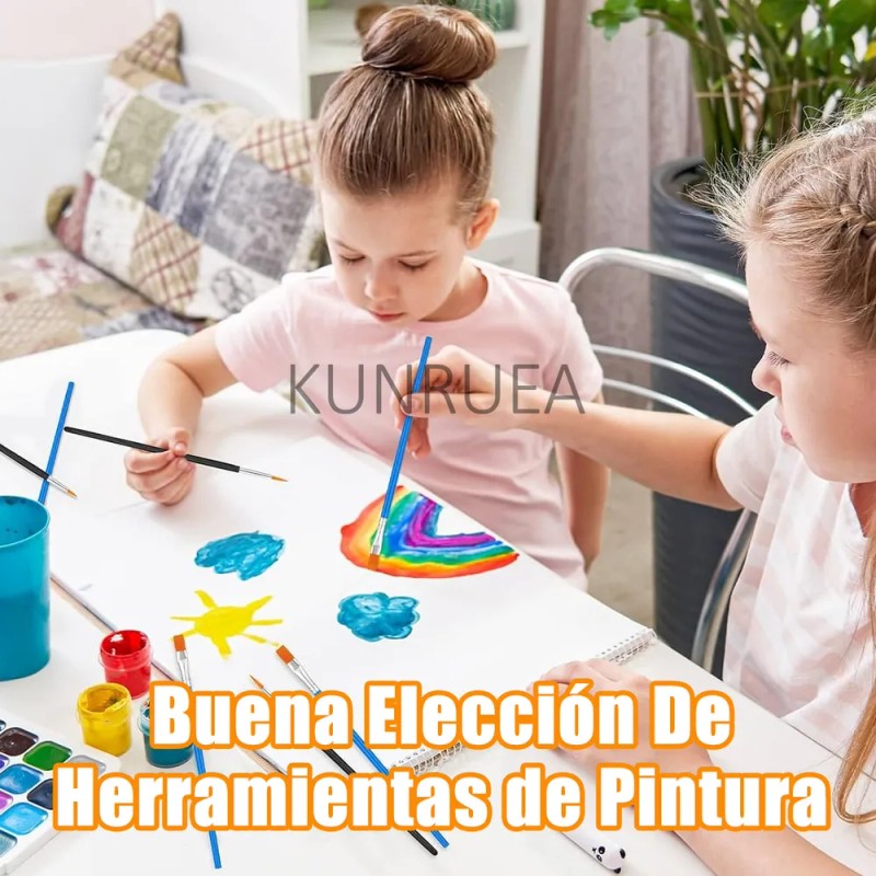Kunruea Set 200 Pinceles Para Dibujo Acuarela Acrílico Oleo Gouache
