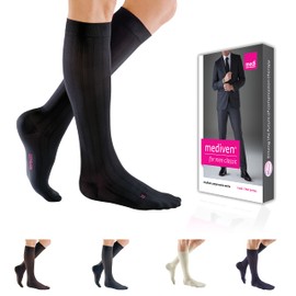 mediven for Men Classic, 20-30 mmHg – Calf High Compression Stockings, Closed Toe Leg Circulation for Men, Compression Dress Socks, Leg Support Compression Coverage, III-Extra Wide, Black
