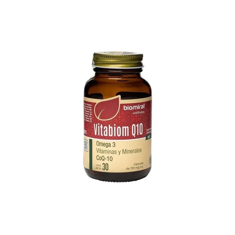 Biomiral Vitabiom Q10 Omega 3 Vitaminas Y Minerales 30 Caps