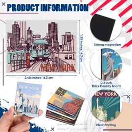 Xuhal 18 Pcs New York Magnets for Refrigerator NYC Fridge Magnet Magnetic USA Souvenirs Gifts Bulk Refrigerator Sticker Home Decoration Accessories