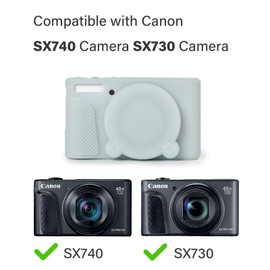 Rieibi SX740 Camera Case,Silicone Case for Canon powershot SX740/SX730 Camera,Silicone Protective Cover Compatible with Canon SX730/SX740 HS Digital Camera - Jelly Green
