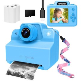 Young studentInstant Camera Print Photos Instantly, Toy Camera That Printing Pictures, Instant Prints Cameras Gift for Toddler Girls & Boys Aged 3-12 (Purple) - Color: Blue