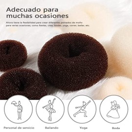 Herramientas para Peinar el Cabello,Kit de 17 Piezas Accesorios para Peinado,Moldeador de Donas y Máquina para Hacer Moños de Pelo,con Clips de Pelo para Mujeres Niñas Trenzado de Pelo (blanco)