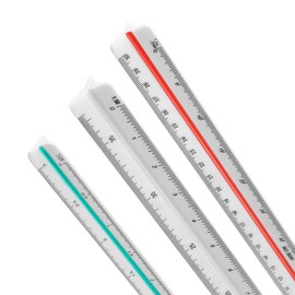 SPRHR 3 Pieces Triangular Ruler, Metric Scale Ruler, 1/100 1/200 1/125 1/250 1/300 1/400 1/500, Suitable for Architects, Teachers and Students