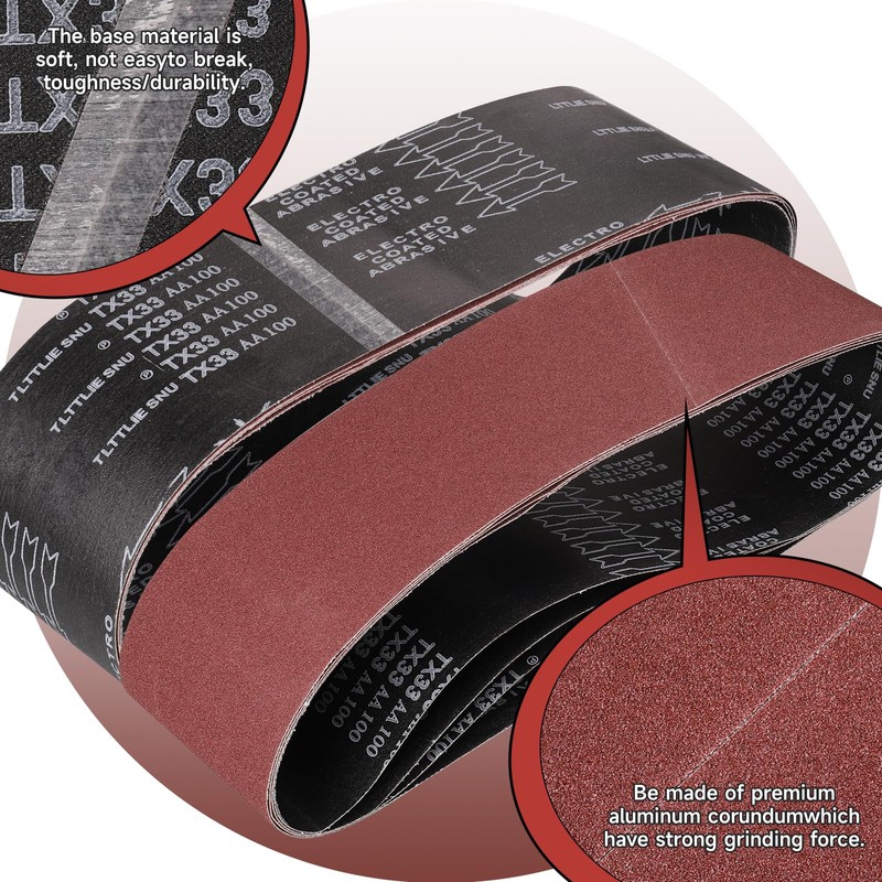 STEBRUAM Sanding Belt 150 x 1220 mm,6PCS 40 Grit