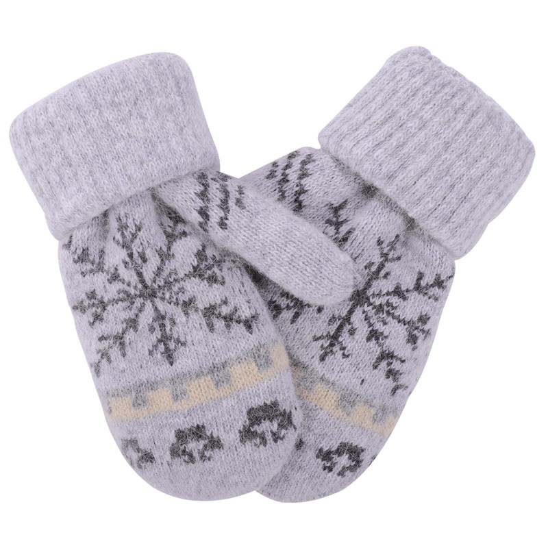 Winter Warm Mittens for Women Men - Soft-Double Layer-Snowflake Cold