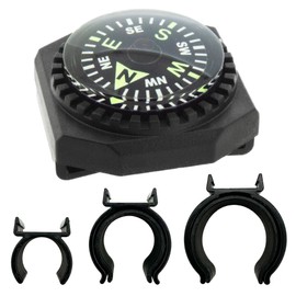 Sun Company MultiCompass - 4-in-1 Compass with Clip Adapters | Wrist Watch Compass with Attachments for Bicycle, Ski Pole, Kayak or SUP Paddle, and More