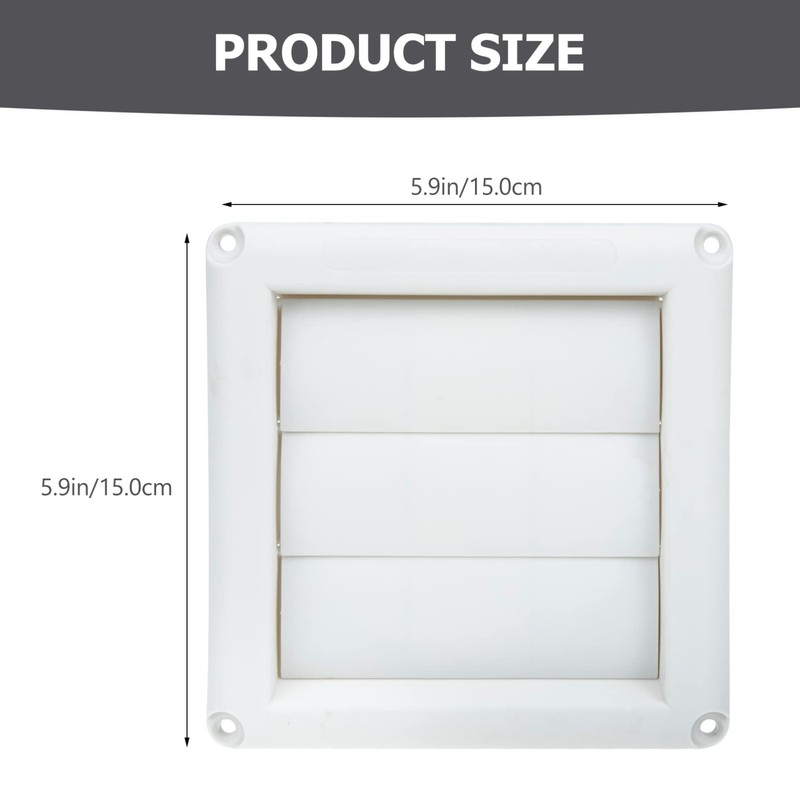 TEHAUX Louvered Air Vent Cover for Exterior Wall Durable Plastic