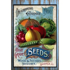 Krouterebs 1900 Seed Catalog Vintage Style Metal Tin Sign Home,Living Room,Kitchen,Dining Room,Bedroom,Farmhouse,Wall Decoration 6" x 8"