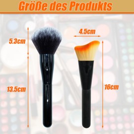 2 Stück Großer Puderpinsel Set - Foundation Pinsel für makelloses Make-up - 16cm & 18cm - Perfekt für den Alltag und spezielle Anlässe