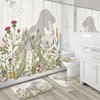 LGhtyro 4PCS Wildflower Dinosaur Kids 71Wx71H Inches Floral Rustic Botanical