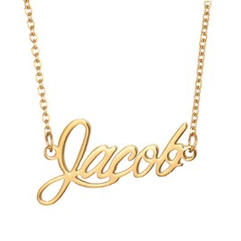 Aoloshow Jacob Name Necklace Stainless Steel Letter NecklaceChristmas Gift