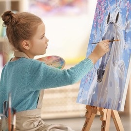 UNIVERTEN Paint by Numbers Adults Children Beginners DIY Hand Painted Oil Painting on Canvas Kit for Home Decoration or Birthday Christmas Gift with Paint and Brush, Horses 40 x 50 cm