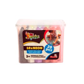 SIMBA 20 Neon Street Crayons, 10 x Neon, 10 x Normal, 2.5 x 10.5 cm, in Bucket, from 3 Years