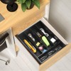 Small Kitchen Utensils Drawer Organizer Black Wooden Flatware Cutlery Tray