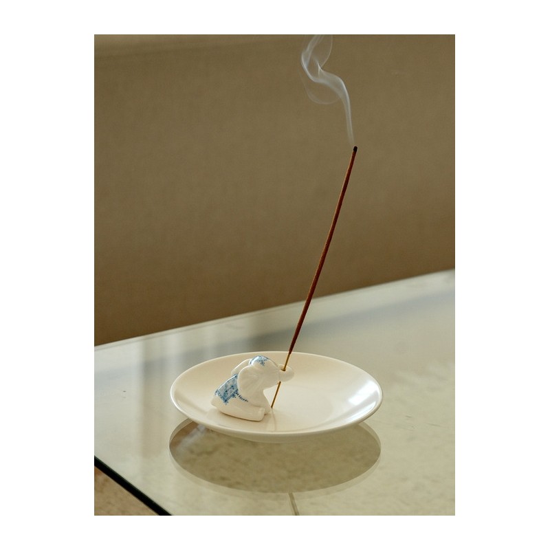 [SET] Ceramic Elephant Incense Holder + Incense Stick 15g Pick