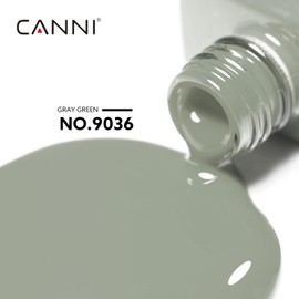 CANNI Light Green Gel Nail Polish, 1Pcs Sage Green Gel Polish Mint Color High Gloss Soak Off U V Nail Manicure Salon DIY