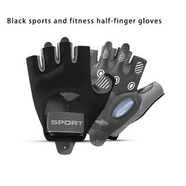MOMOHEMUTOU Fitness Gloves Madam Motion Bicycle Riding Equipment Training Non-Slip Yoga Half Finger Thin tyle Half Cut Dew Finger Ventilation (Ladies Fitness Black, Small (Small))