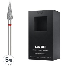 BESSIE Leabit corn barrel hard XF nail bit, 5 pieces, silver / BESSIE 리아비트 콘배럴하드 XF 네일비트, 5개, 실버