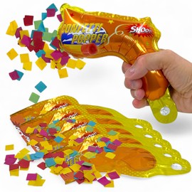 MIJOMA Confetti Shooter Set of 12 or 24 - Confetti Cannon Paper Confetti for Wedding, Birthday, Carnival, New Year's Eve, Parties, Lightweight and Safe, Colourful Surprise! (12)