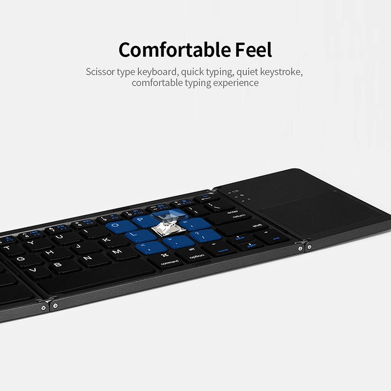 Qudai Teclado inalámbrico BT Teclado Plegable Teclado portátil Ultra Delgado