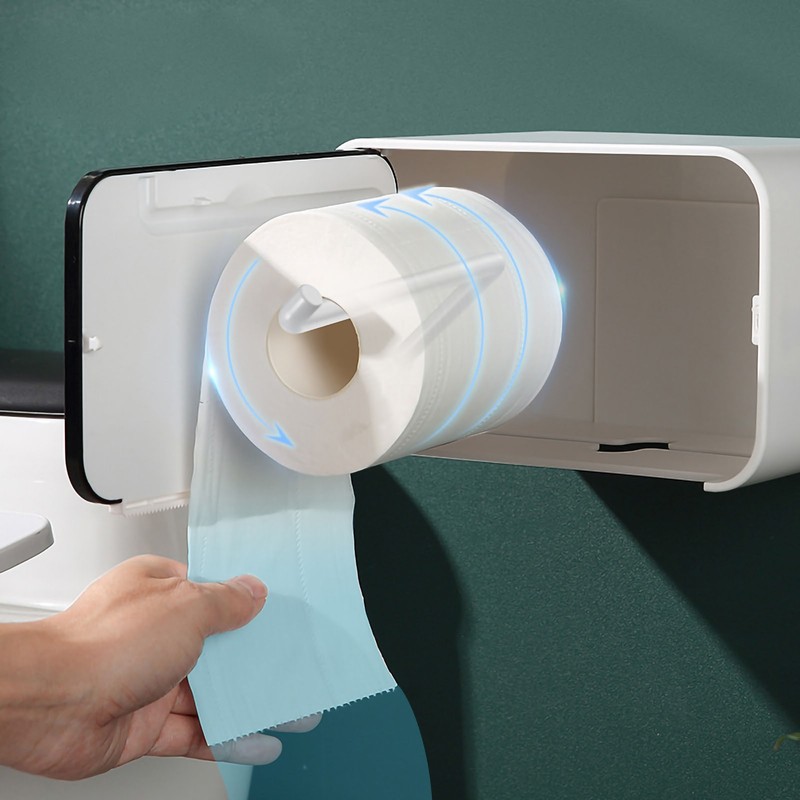 Wall Mounted Tissue Box Dual Paper Outlet Waterproof and Moistureproof