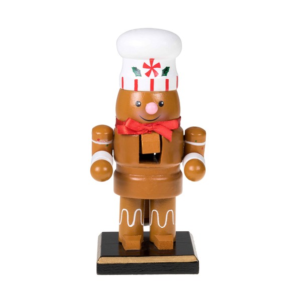Clever Creations Gingerbread Man 6 Inch Traditional Wooden Nutcracker, Festive Christmas Décor for Shelves and Tables