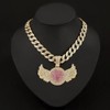 CAVIEA Chunky Heart with Wings Pendant Cuban Chain Link Choker
