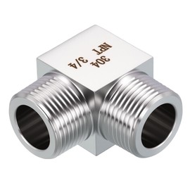 Kozelo Pack of 1, 3/4" Male NPT to 3/4" Male NPT Solid 304 Stainless Steel Barstock Street Elbow, Forged Pipe Fitting for Pipe Repair, Bathroom Remodel, Tool Extensions, Compression