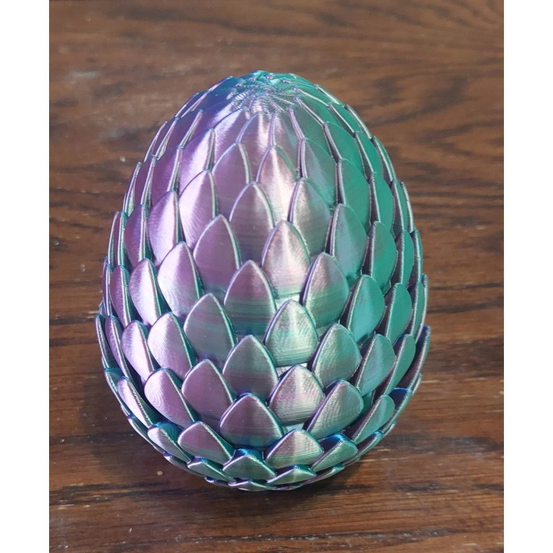 3D Printed Dragon Eggs with Dragon Inside, Articulated Crystal Dragon
