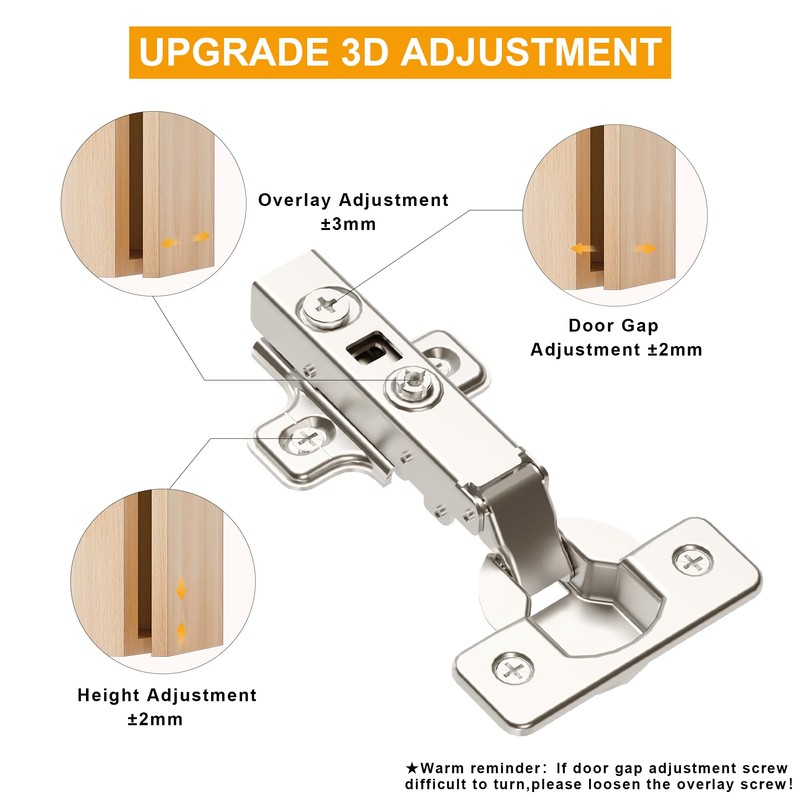 Luokim 2 Pack 1 Pair Full Overlay Soft Close Cabinet