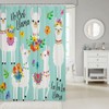 Cute Llama Bath Curtain Llama Floral Botanical Nature Theme Shower