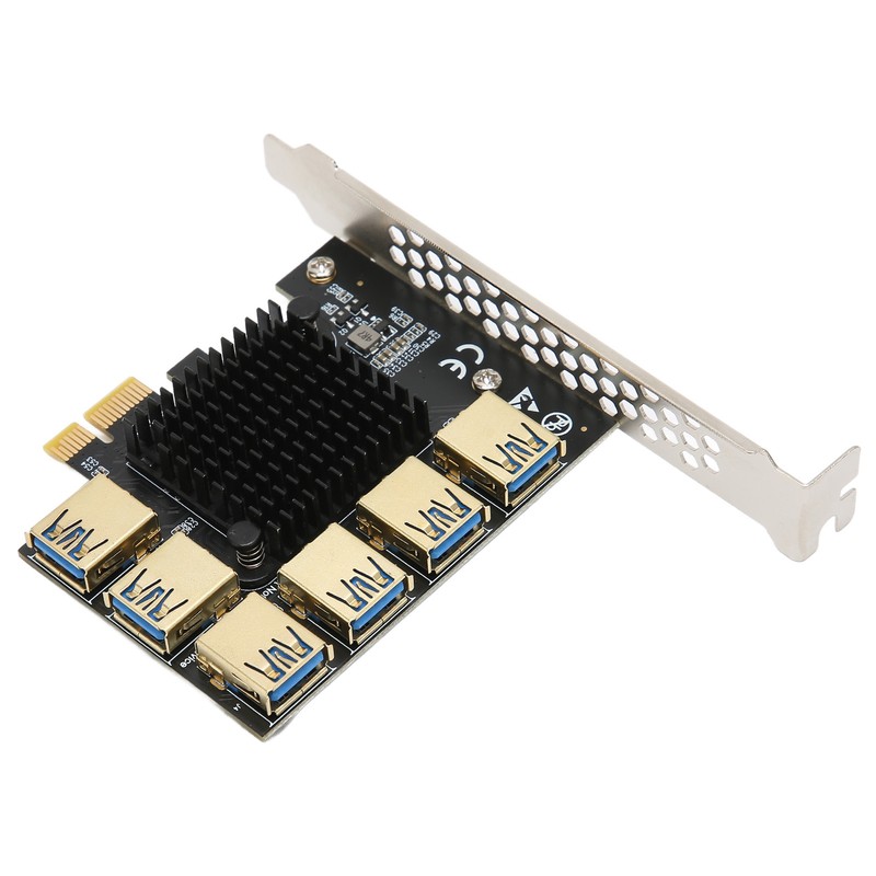 PCI E 1 to 6 Riser Card IC Heat Sink