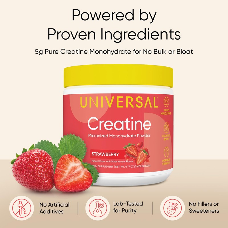 Universal U Creatine Monohydrate for Women - Flavored Creatine Powder,