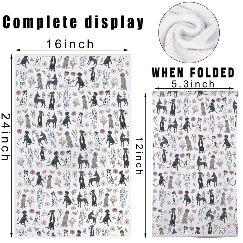 JNIAP Great Dane Kitchen Towel Great Dane Lover Gift Great