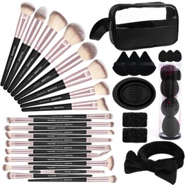 MAANGE Makeup Brushes 42 Pcs Makeup Kit, Multi-functional Makeup Tool Set with Makeup Brush Foundation Brush Make up Brushes Set (Black, 42 Piece Set)