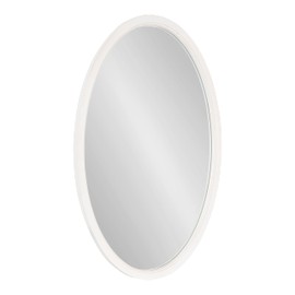 Kate and Laurel Hogan Farmhouse Oval Wall Mirror, 24 x 36, Rustic White, Sophisticated Coastal Mirror for Wall