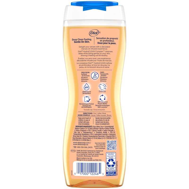 Dial Body Wash, Pamper & Indulge Marula Oil, 16 Fl