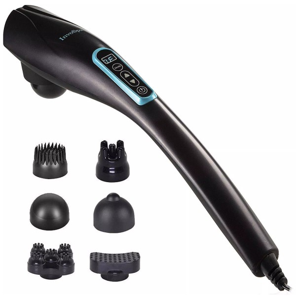 InvoSpa HHMG-8799 Handheld Deep Tissue Massager 6 Interchangeable Nodes 10