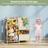AIJIAMEIER Kids Toy Organizer with Bookshelf, Stuffed Animal Zoo Storage