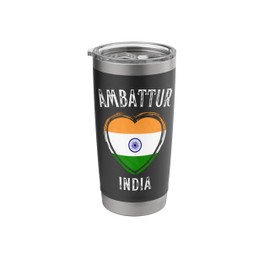 India Flag Heart Ambattur City Stainless Steel Insulated Tumbler