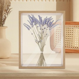 STOBAZA Shadow Box Photo Frame Wooden Double-sided Specimen Storage Box Desktop Postcard Display Pressed Flowers Dried Leaf Display Table Decoration Showcase for Picture